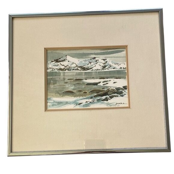 Endre Peter Darvas 10x11 Original Signed Watercolor Art Framed Matted Landscape - Picture 2 of 11